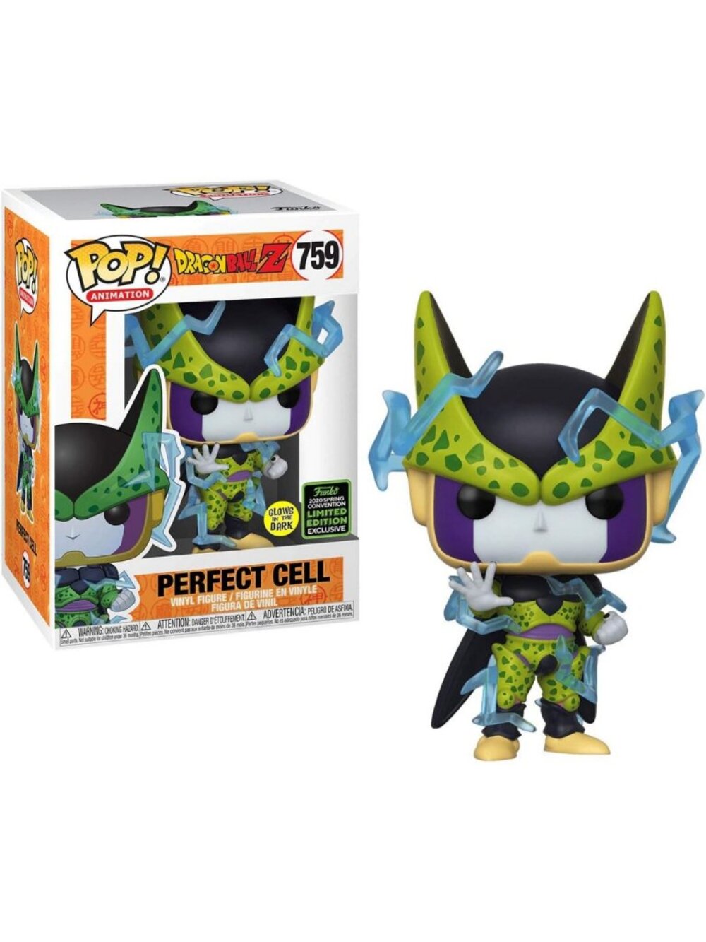 Funko POP! Dragon Ball Z #759 - Perfect Cell Glow in The Dark ECCC 2020 Shared